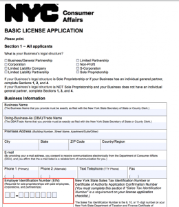 Business licenses, permits, and other relevant applications
