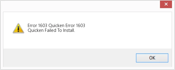 quicken install error 1603