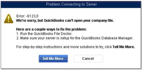 QuickBooks error 6123 (Message)