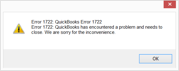 QuickBooks Error 1722 (Message)